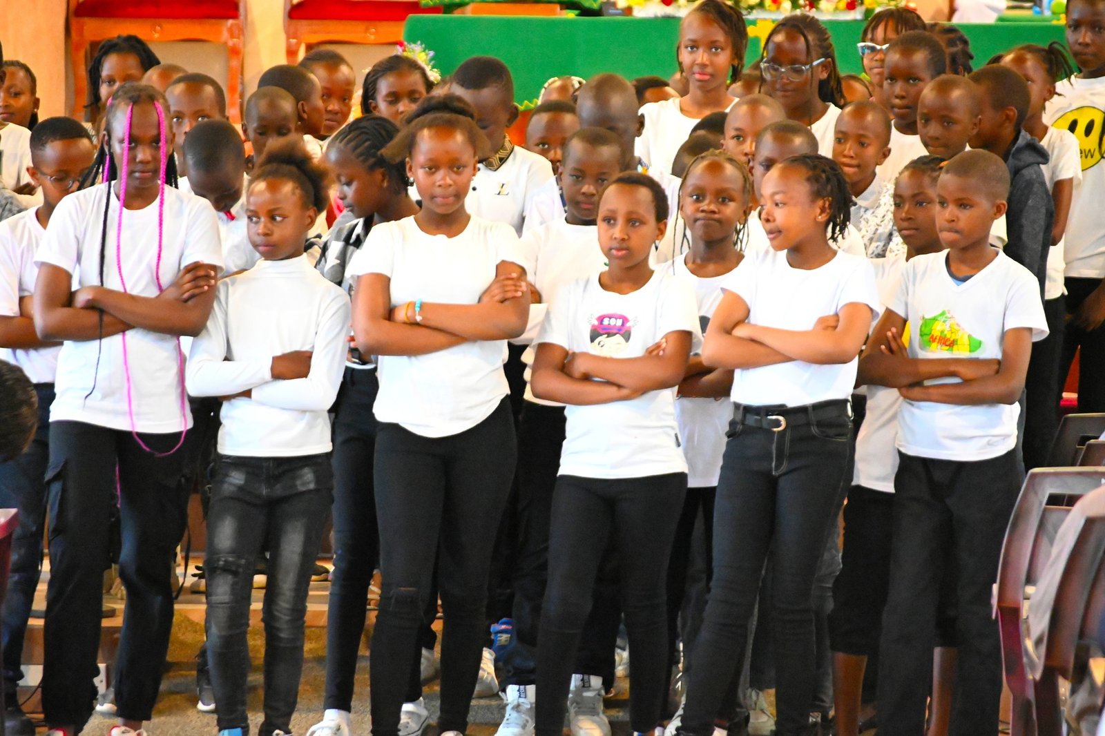 Children gathered in Sunday school class