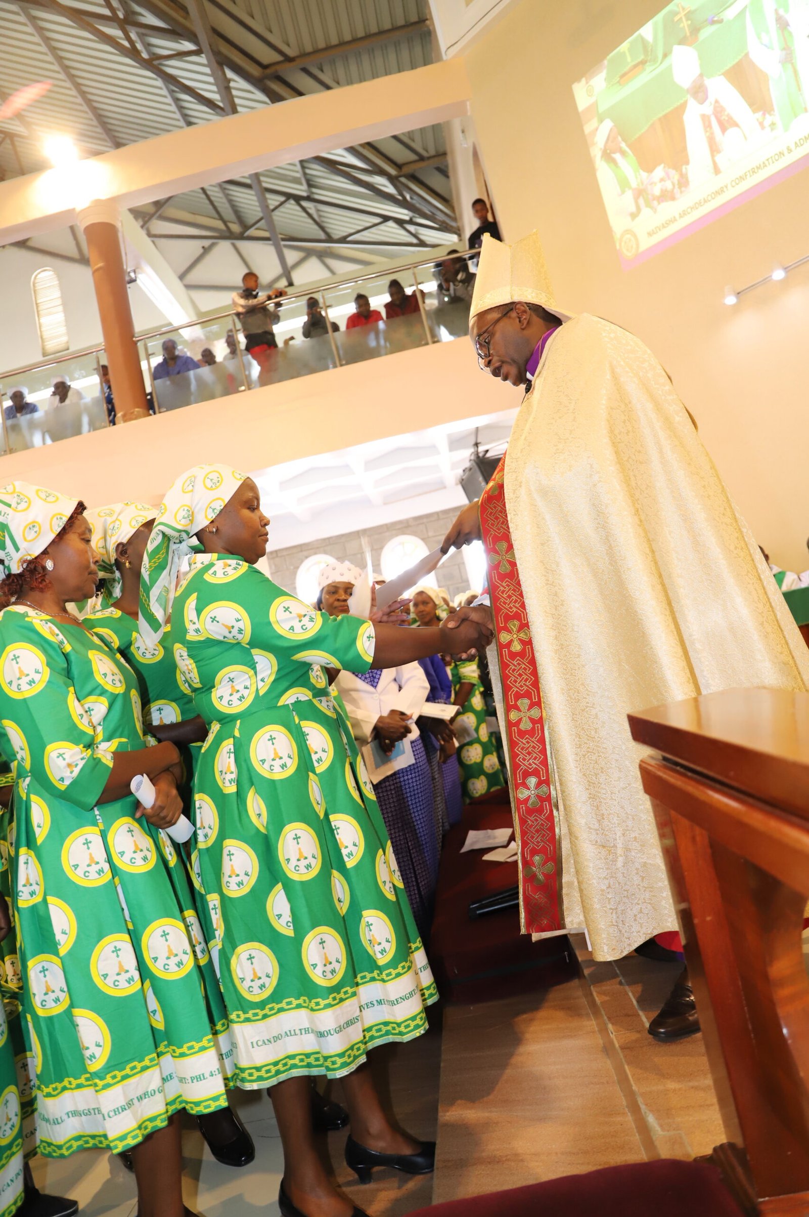 Mothers’ Union representatives participating in a church ceremony