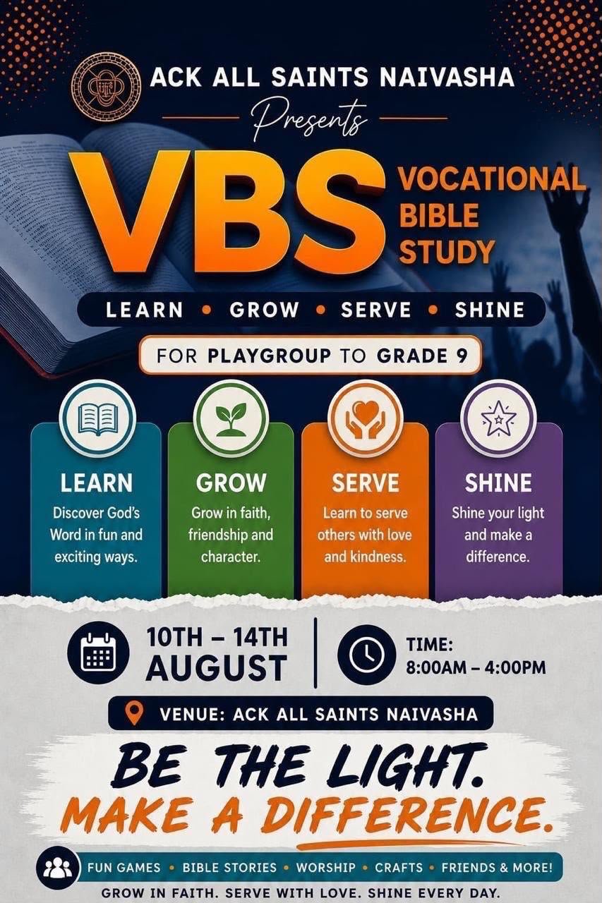 Vocational Bible Study programme poster at ACK All Saints Naivasha